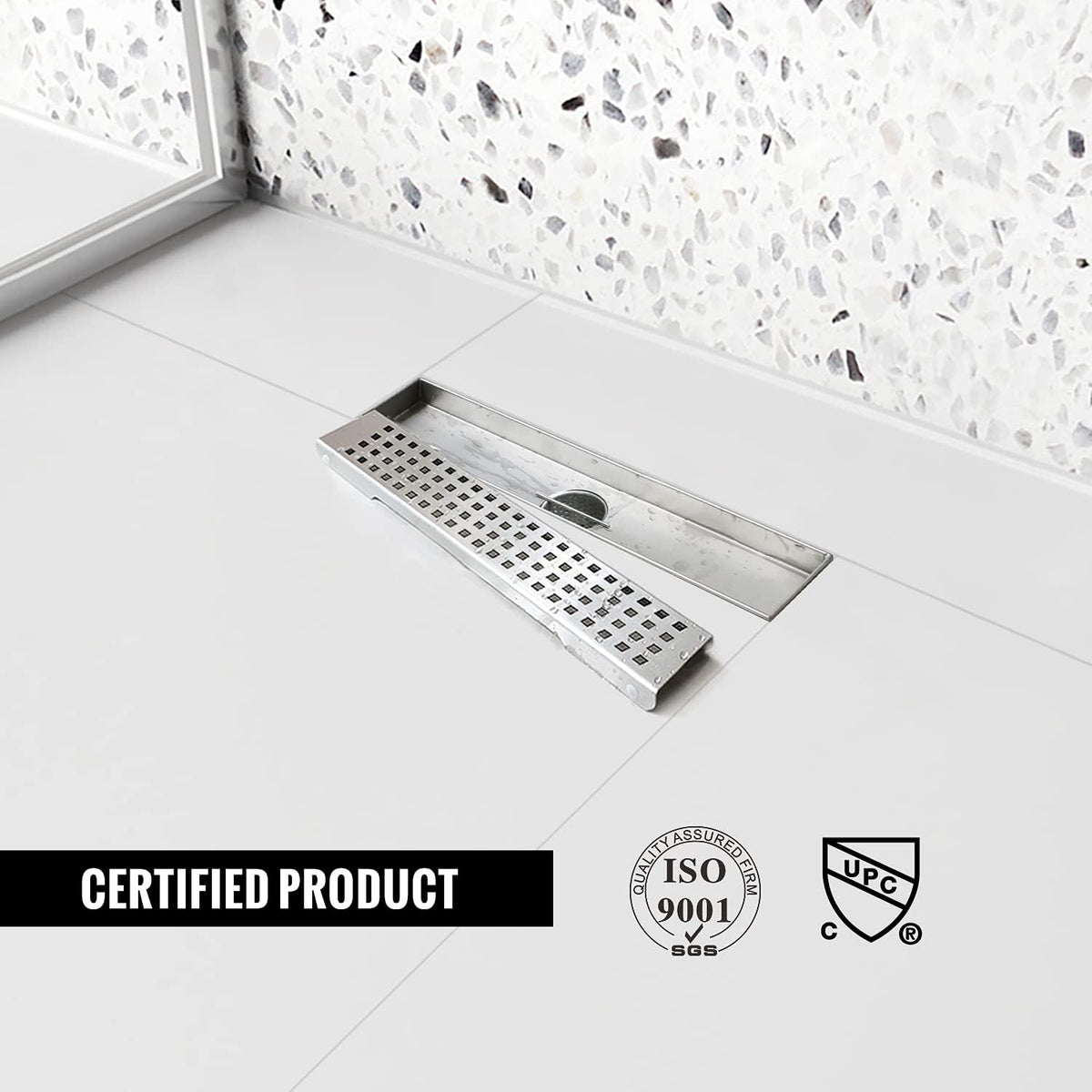 Brushed 304 Stainless Steel Linear Shower Drain 24 inch, Pack of 2 L69094