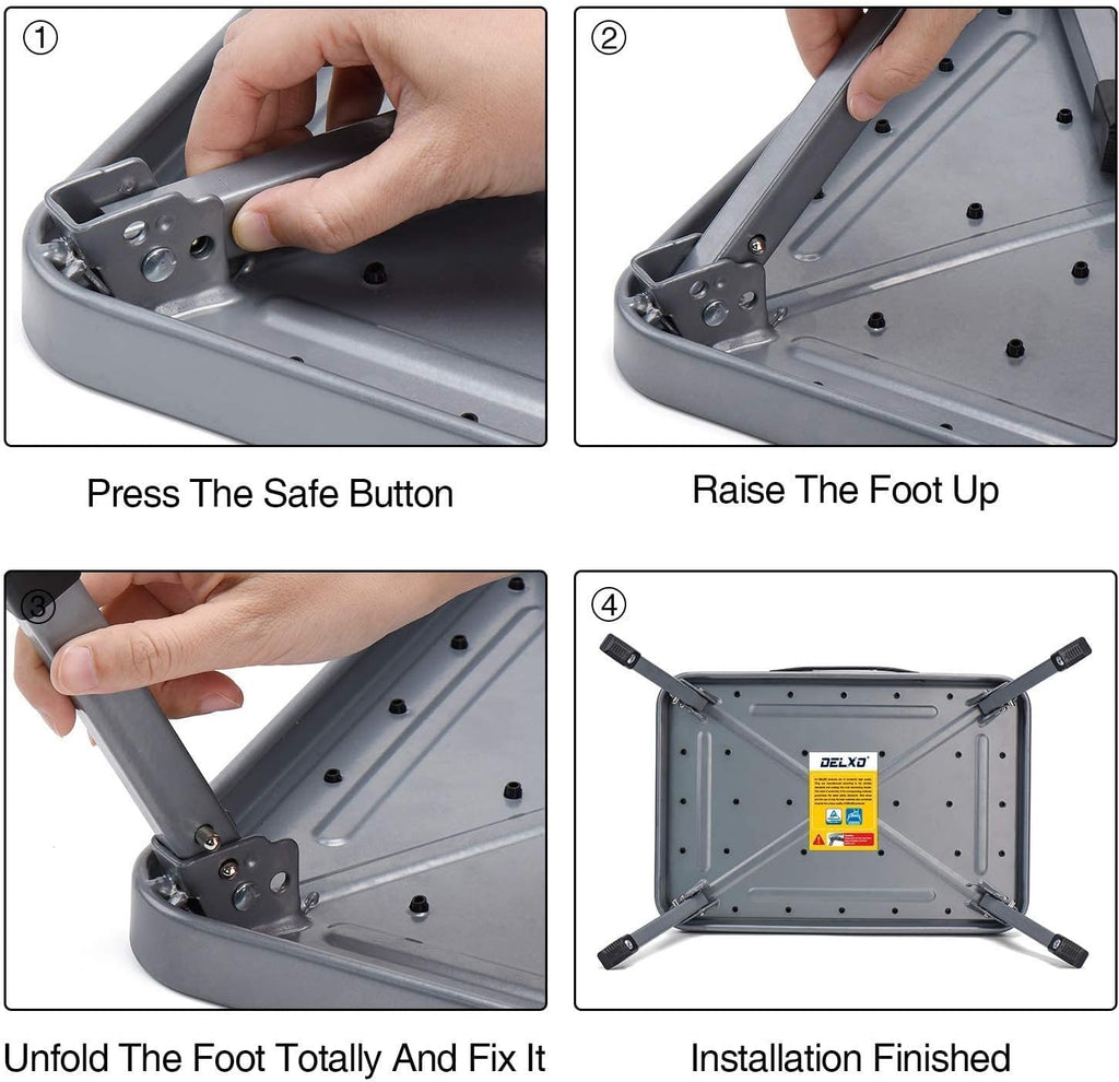 Folding Steel Step Stool with Non Skid Rubber Platform F6294