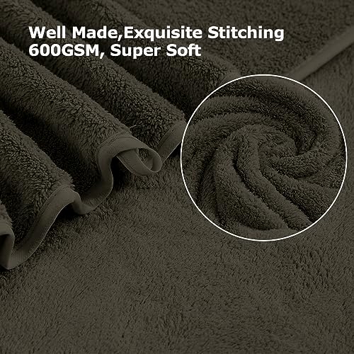 4 Pcs Oversized Black Microfiber Bath Towels 35x70 Inches Q356544
