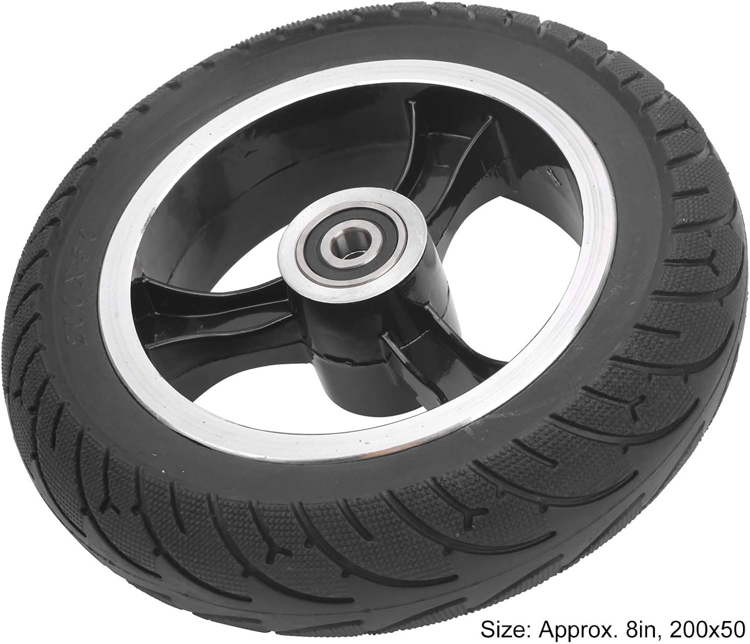 8in Front Solid Non-Pneumatic Tire with Hub, Pack of 2 R940037