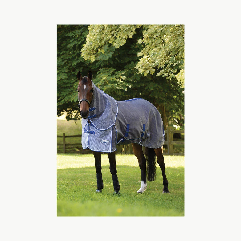 White/Blue Ripshield Detach-A-Neck Fly Sheet I810