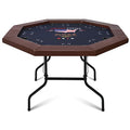 50 inch Foldable Octagon Poker Table with Stainless Steel Cup Holders U895