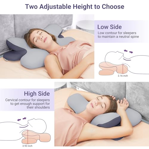 Cervical Neck Pillow Ergonomic Contour Orthopedic Memory Foam Pillow H59547