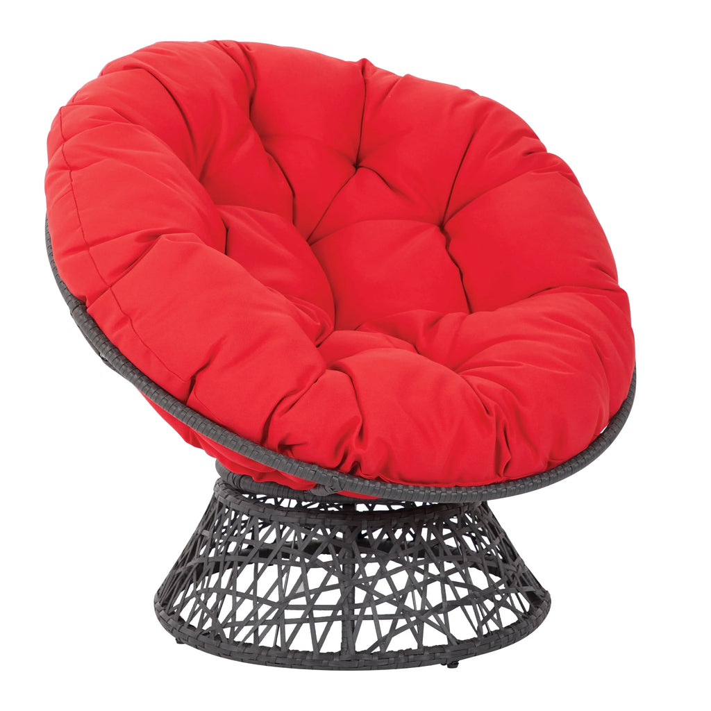 White cushion Papasan Chair with Black Frame F287781