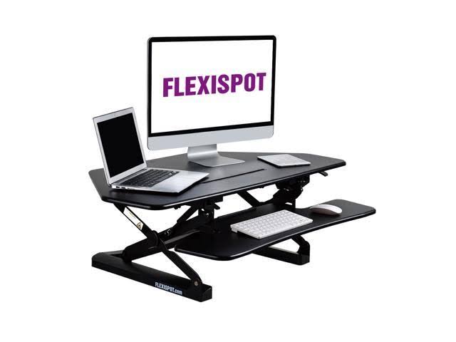Black Adjustable Corner Standing Desk Riser R102