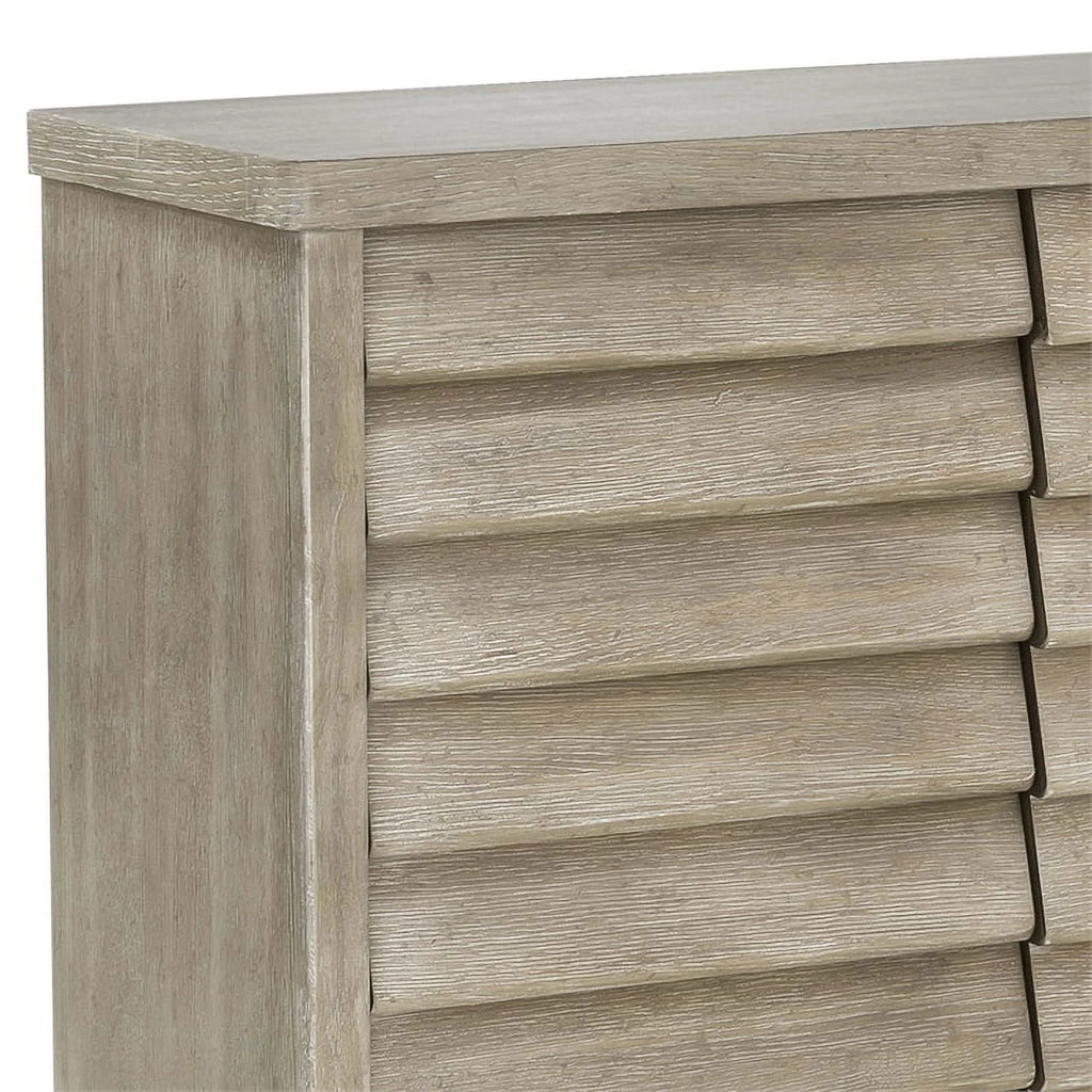 Natural Sand Finish 4 Door Wood Credenza A247507