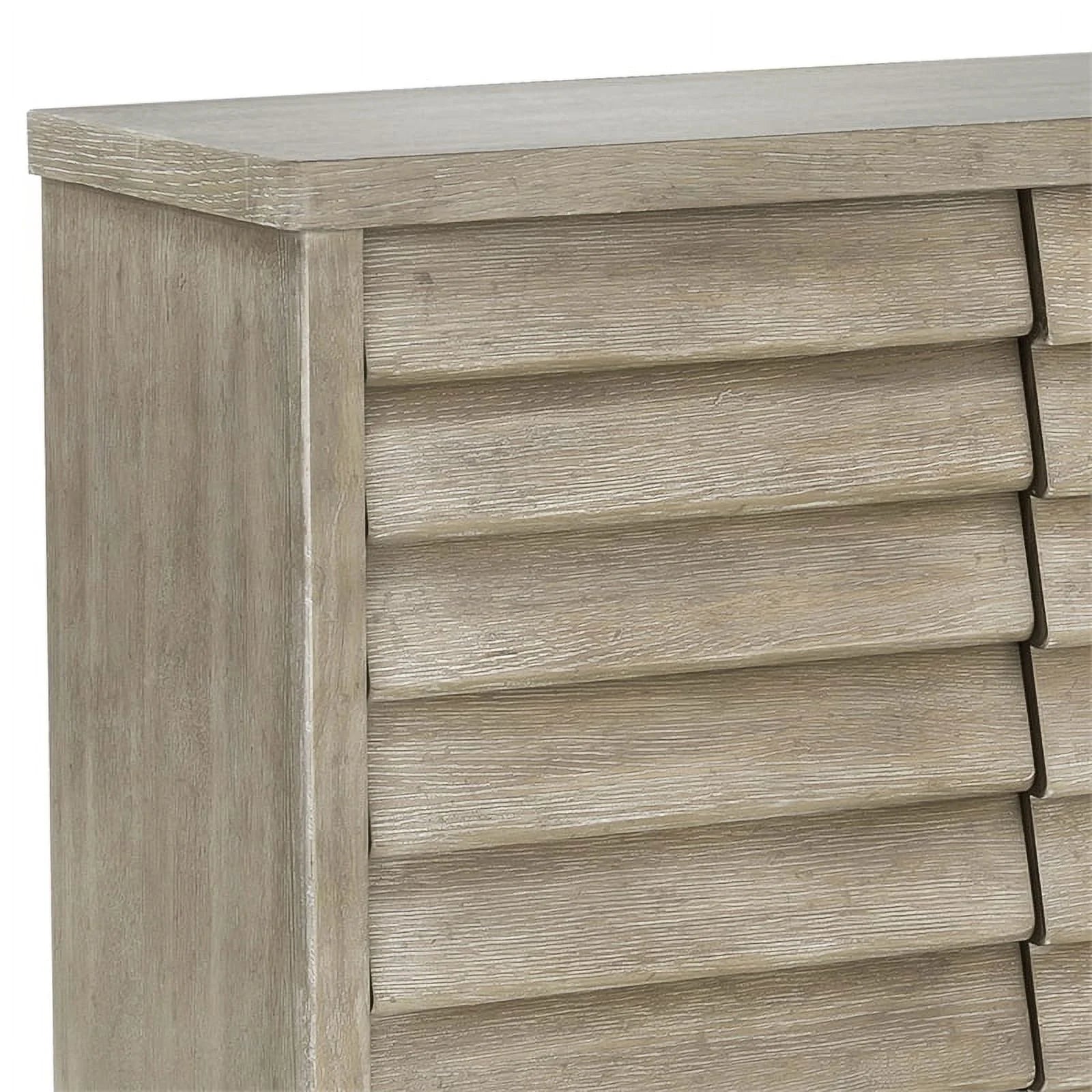 Natural Sand Finish 4 Door Wood Credenza A247507