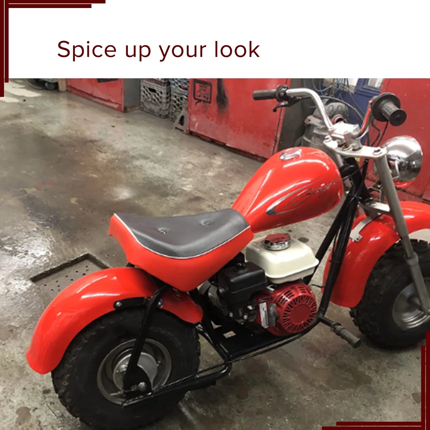 Black & Red Seat for Baja MB165 & Falcon Mini Bikes N1510