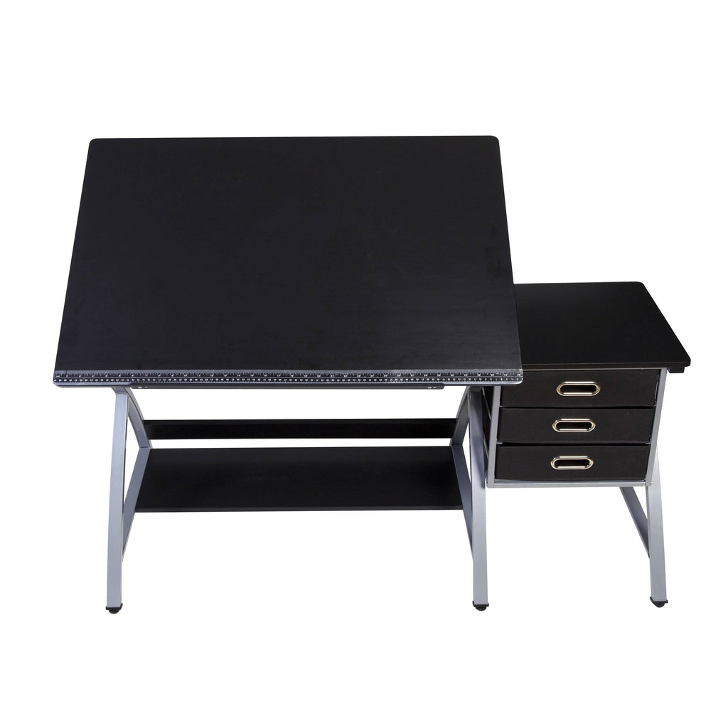 Black/Silver Craft Station with Stool C65739