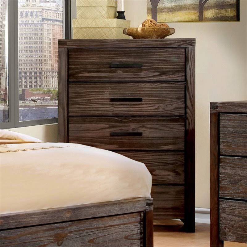 Rustic Brown 5 Drawer Chest V938