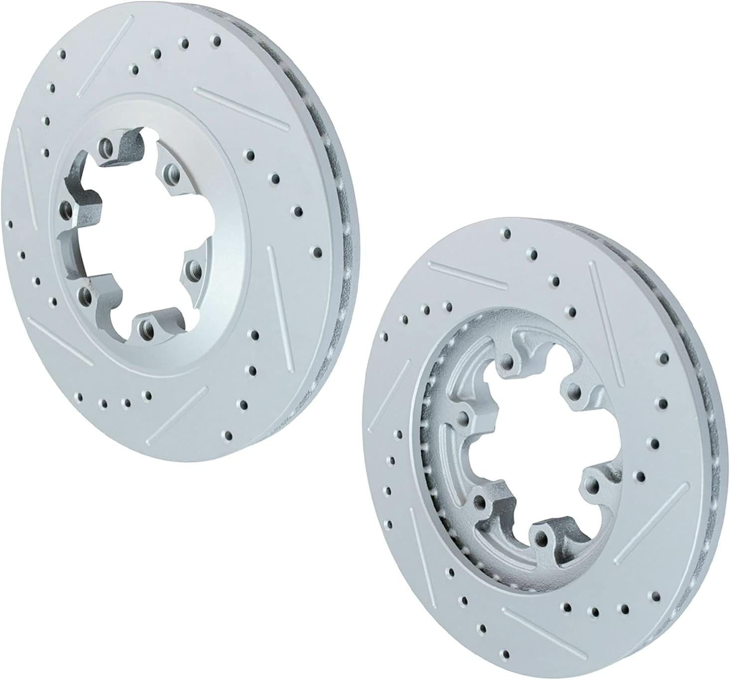 Drilled Slotted Front Brake Kit Rotors & Pads with Hardware Kit & Cleaner & Fluid X441554