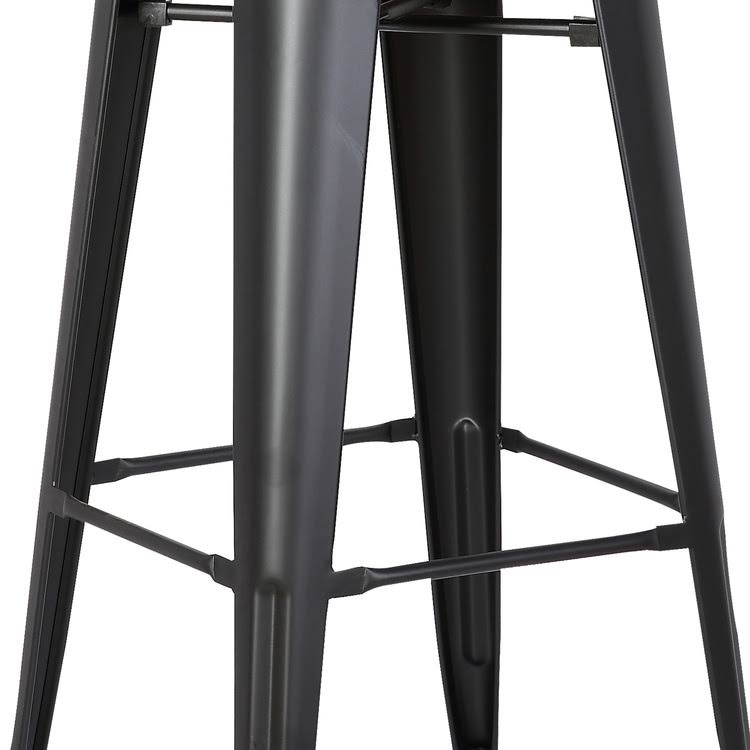 Square Wooden Counter Stool with Metal Legs Distressed White - Set of 2 G992624