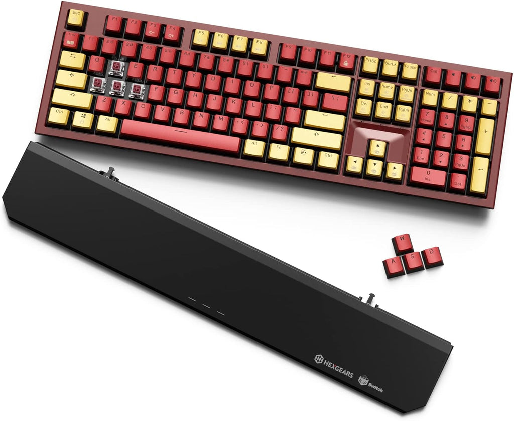 Wireless Mechanical Keyboard with Kaihl Box Switch, 108-key Typewriter Keyboard with Wrist Rest F681