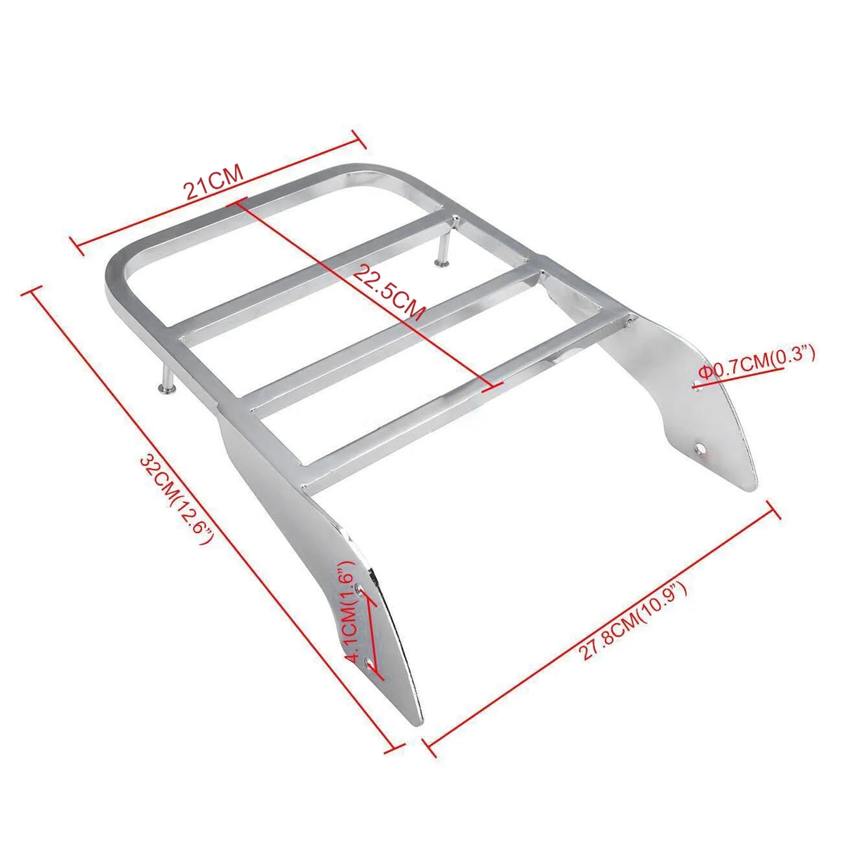 Motorcycle Sissy Bar Luggage Rack Chrom Aluminum Y2104