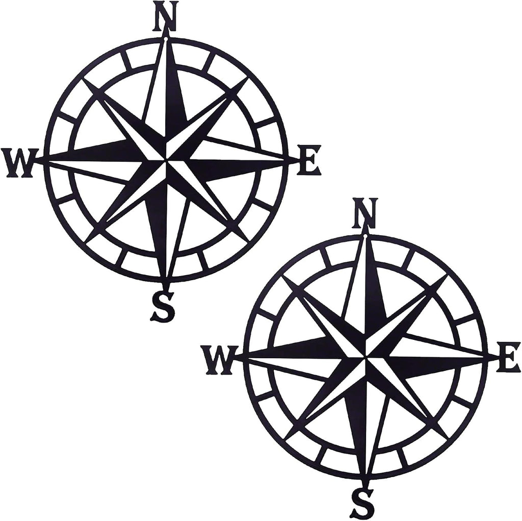 11 Inches Metal Nautical Compass Wall Decor, Cyan Gray, Pack of 2 I906491