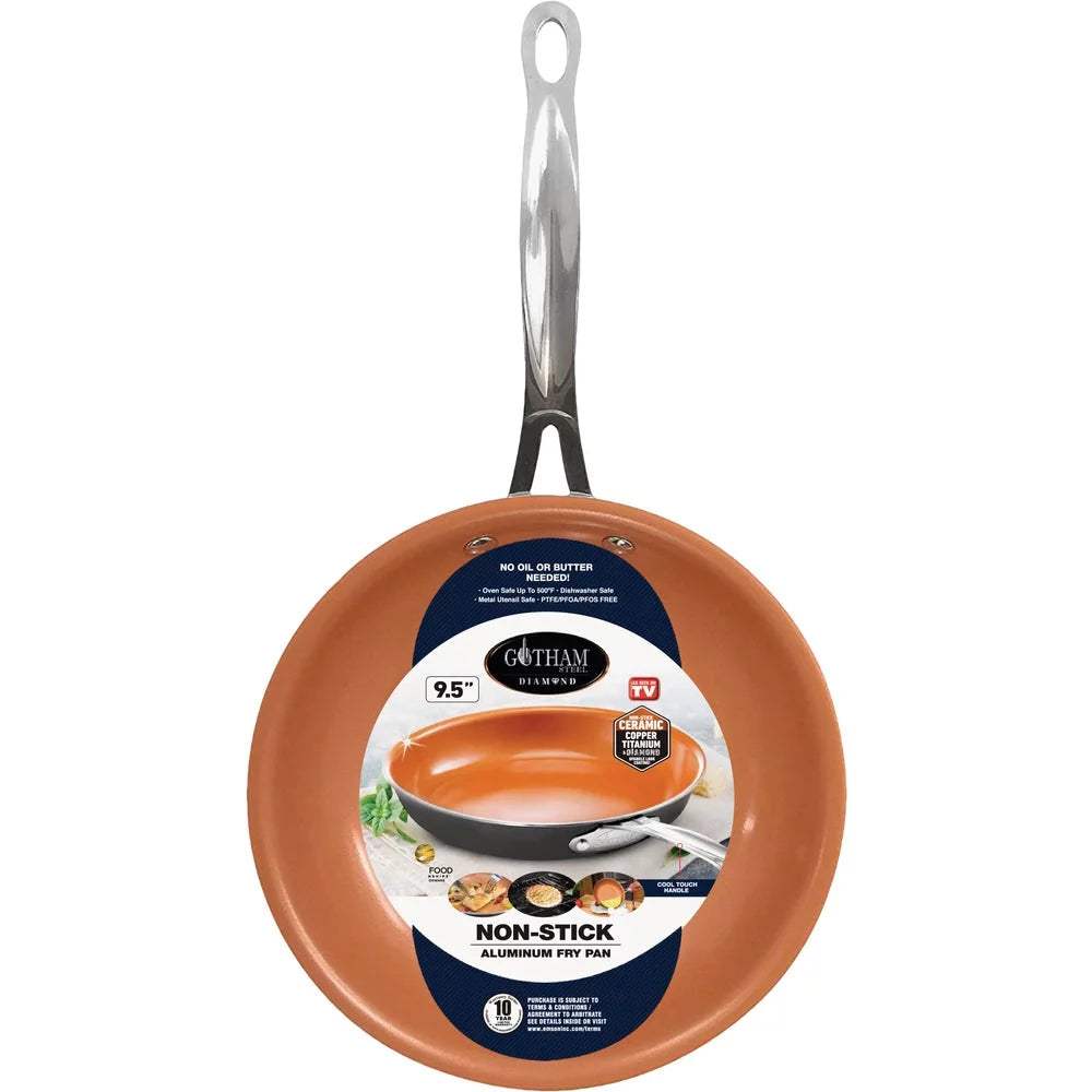 9.5 In. Copper Ceramic Non-Stick Fry Pan Q5827