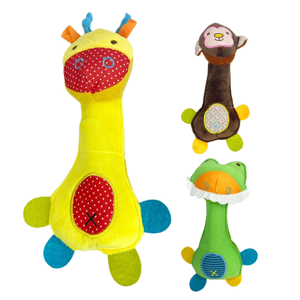 Squeaky Dog Toys Plush Cartoon Dolls E5135