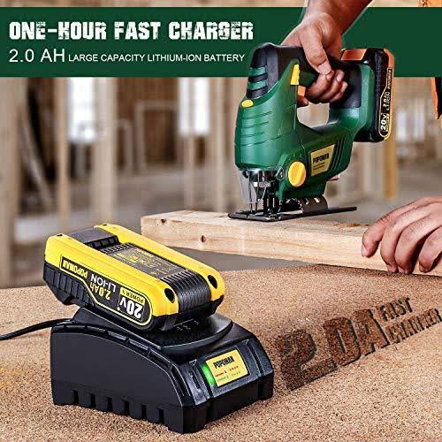Cordless Jigsaw with LED Light, 2,000mAh Battery C758742