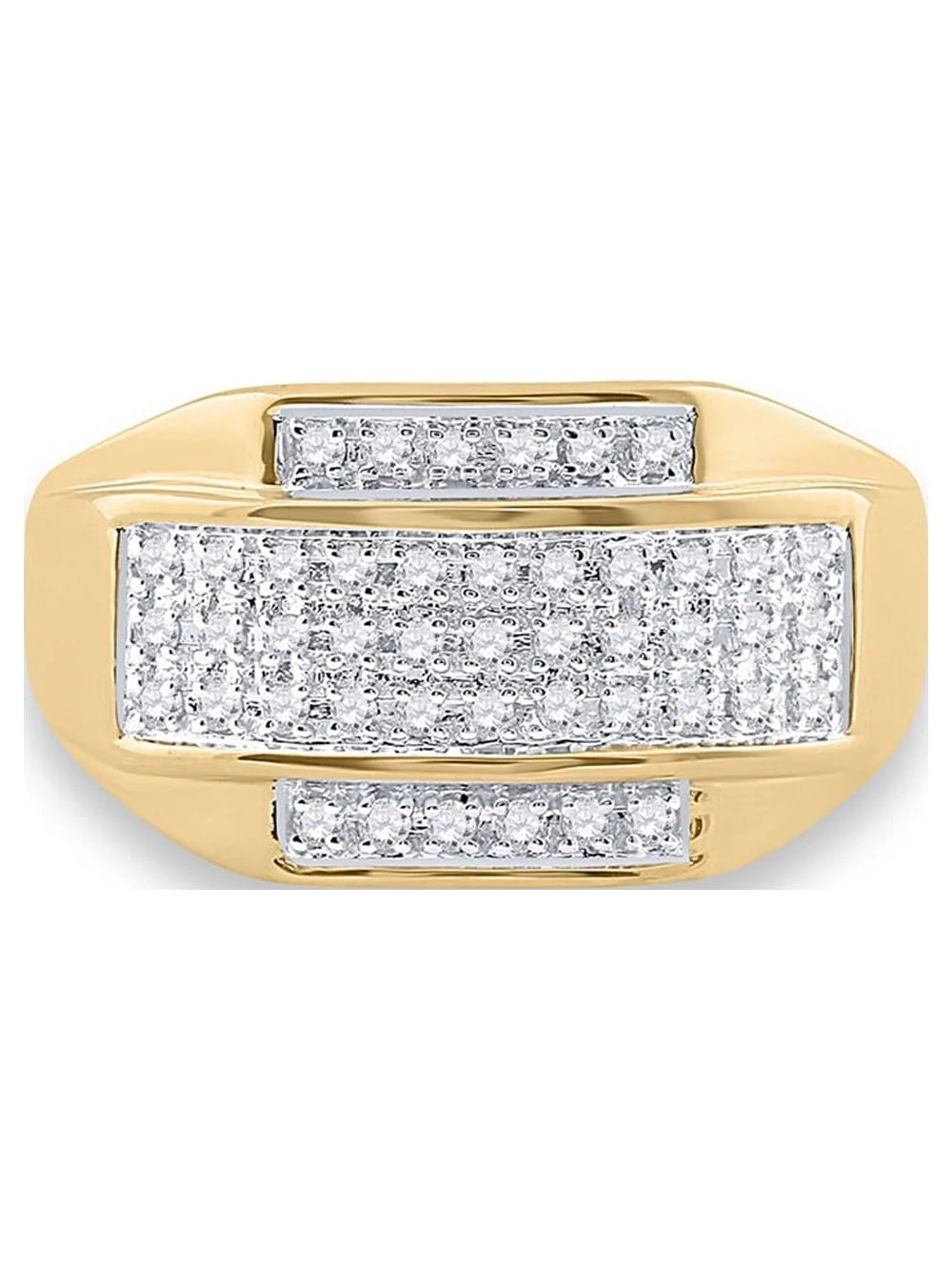 10kt Yellow Gold Mens Diamond Cluster Ring 1/3 Cttw G15344