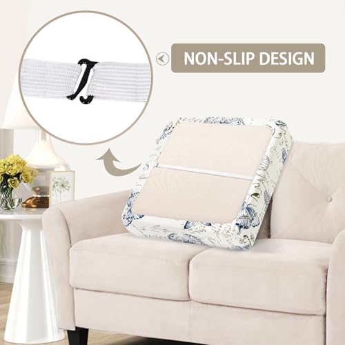 Waterproof Couch Cushion Covers Replacement, Washable Sofa Chair Seat Cushion Covers Soft Jacquard Couch Cushion Slipcovers Stretch Furniture Protector (Medium, Light Grey) G11615