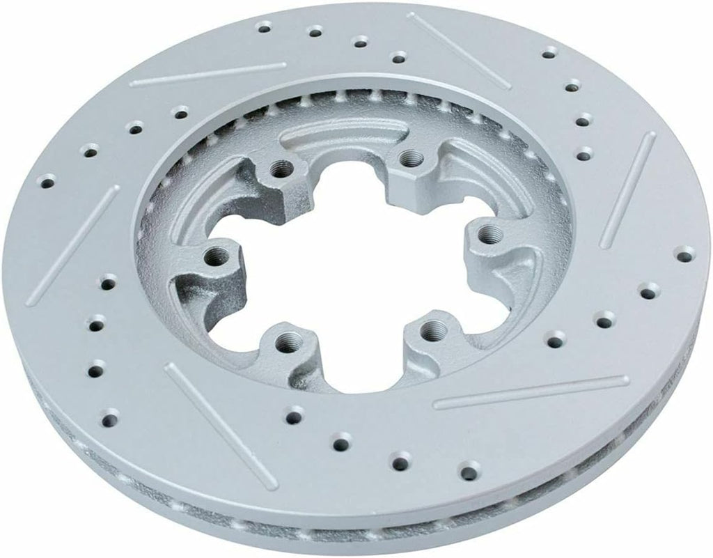 Drilled Slotted Front Brake Kit Rotors & Pads with Hardware Kit & Cleaner & Fluid X441554