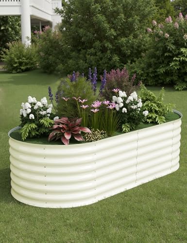 Beige Galvanized Raised Garden Bed C726