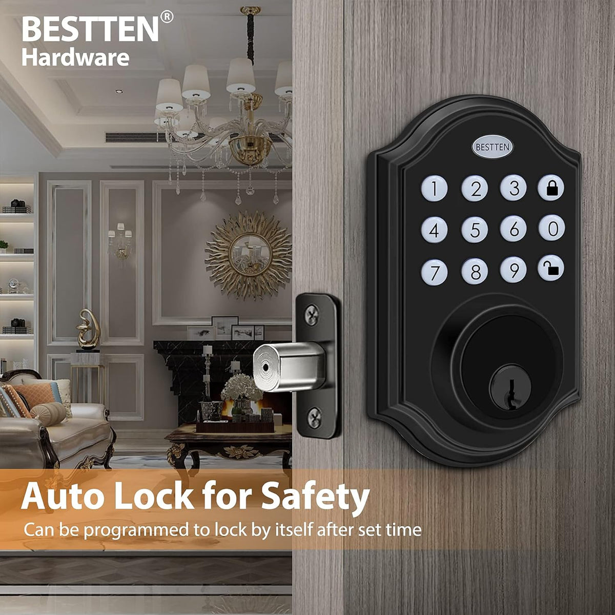 Matte Black Electronic Keypad Deadbolt Pack of 2 U12760