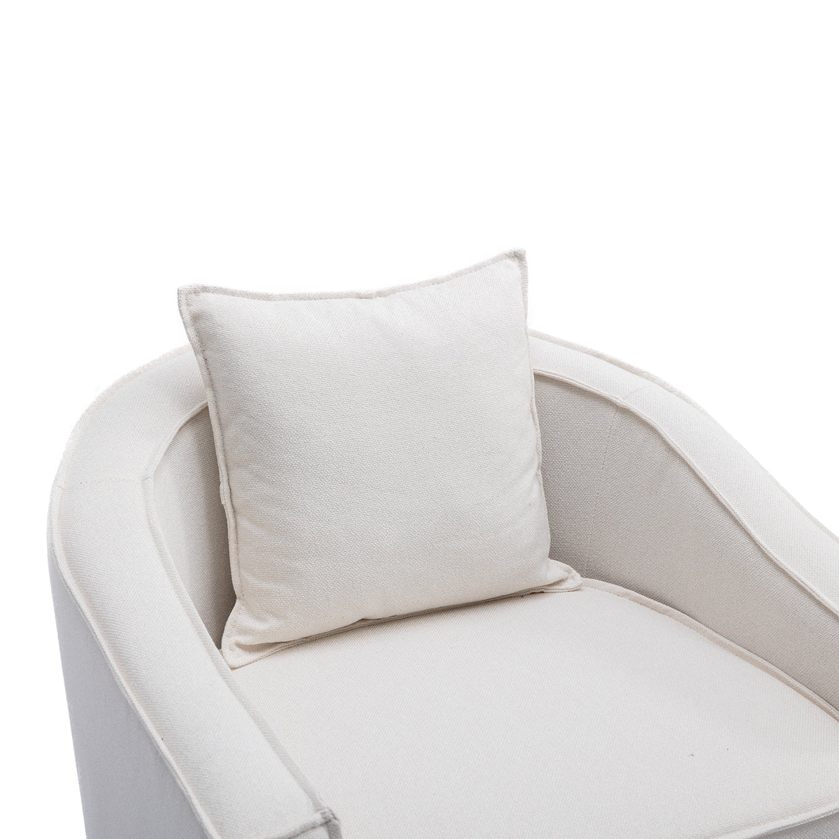 Olive Linen Microsuede Fabric Barrel Chair with Ottoman O247636