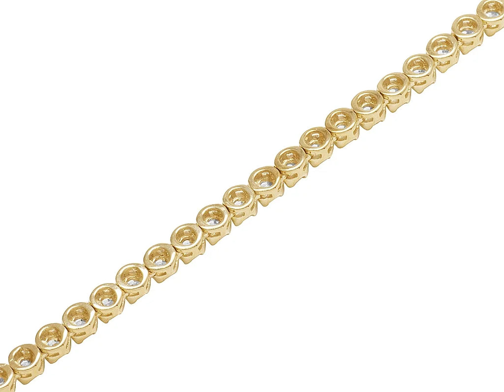 10K Yellow Gold Diamond Tennis Choker Necklace 4mm 21" 6.5CT H619421