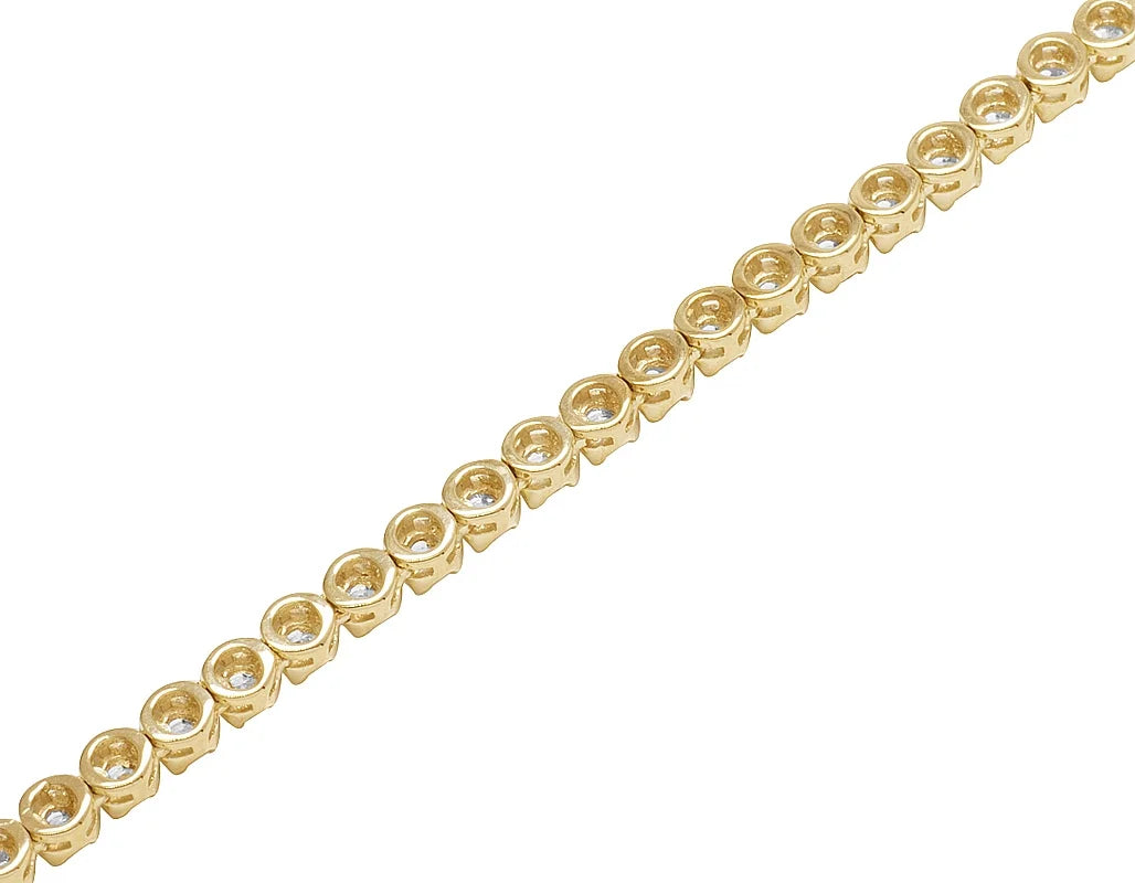 10K Yellow Gold Diamond Tennis Choker Necklace 4mm 21" 6.5CT H619421