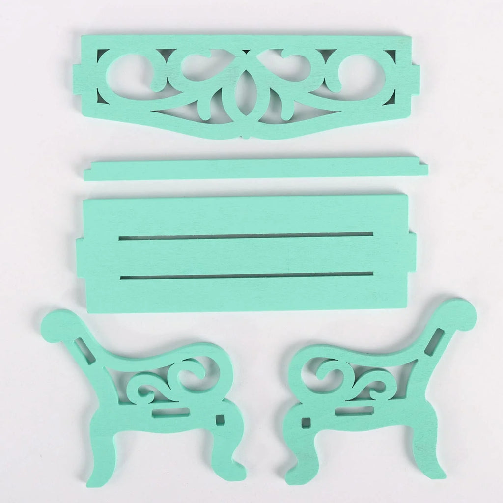Blue Pack of 2 Miniature Park Benches I4035