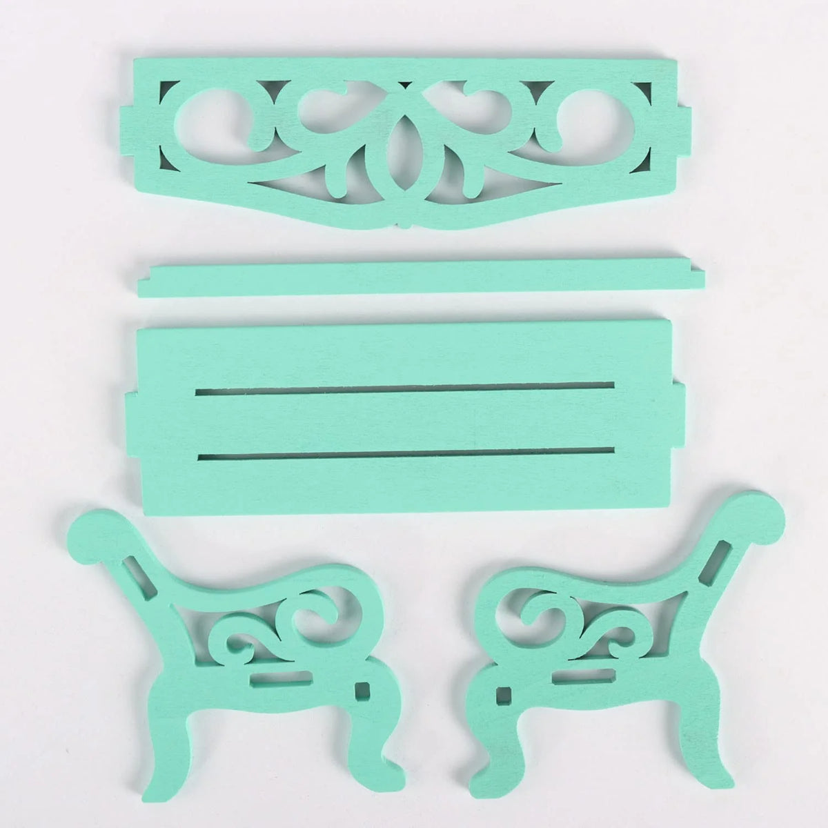 Blue Pack of 2 Miniature Park Benches I4035