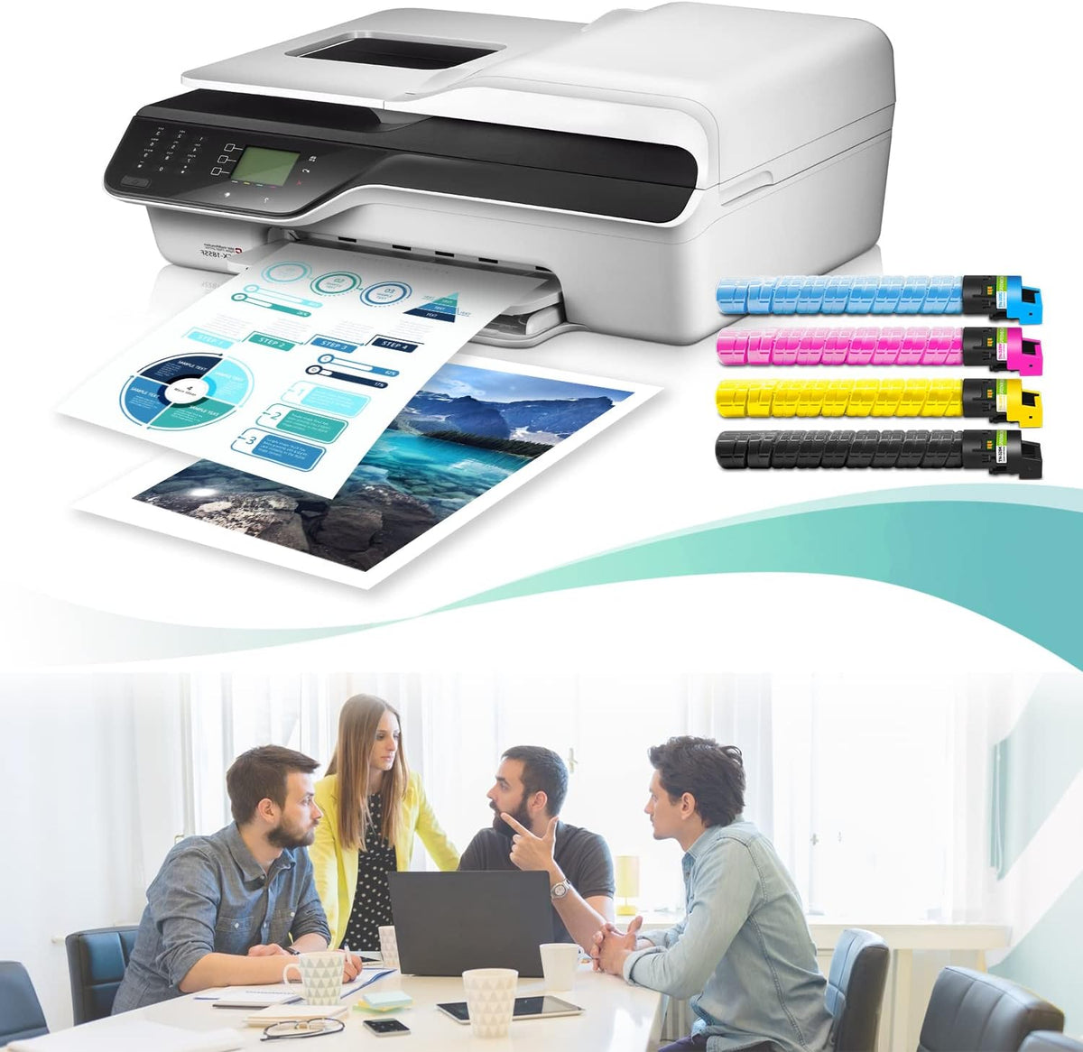 Compatible Toner Cartridge for Konica Minolta Bizhub C300i C360i C250i C7130i Printer (1 Black 1 Cyan 1 Magenta 1 Yellow) R642743
