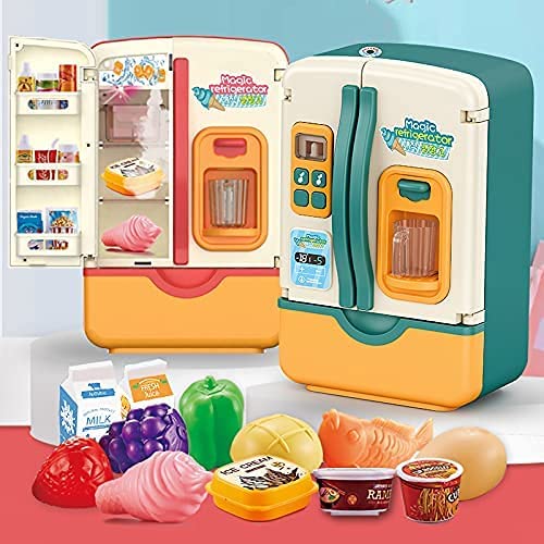 Blue/Pink Kids Simulation Refrigerator Pretend Play Toy X87462