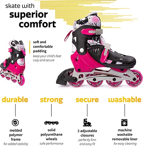 Pink Adjustable Inline Skates R583