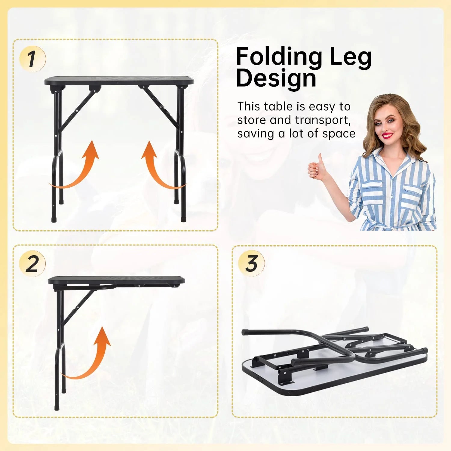 32in Foldable Adjustable Pet Grooming Table N7380