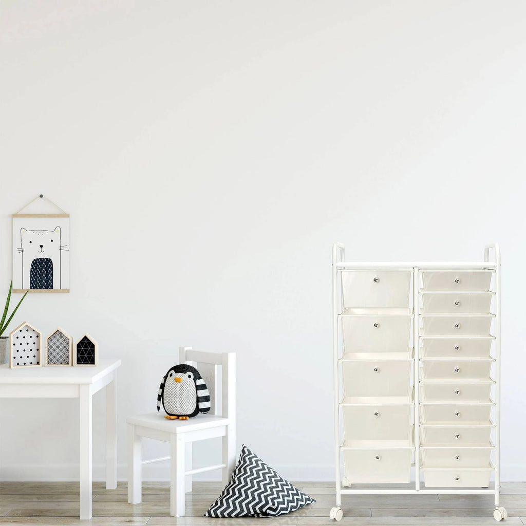White 15-Drawer Organizer Cart I5852