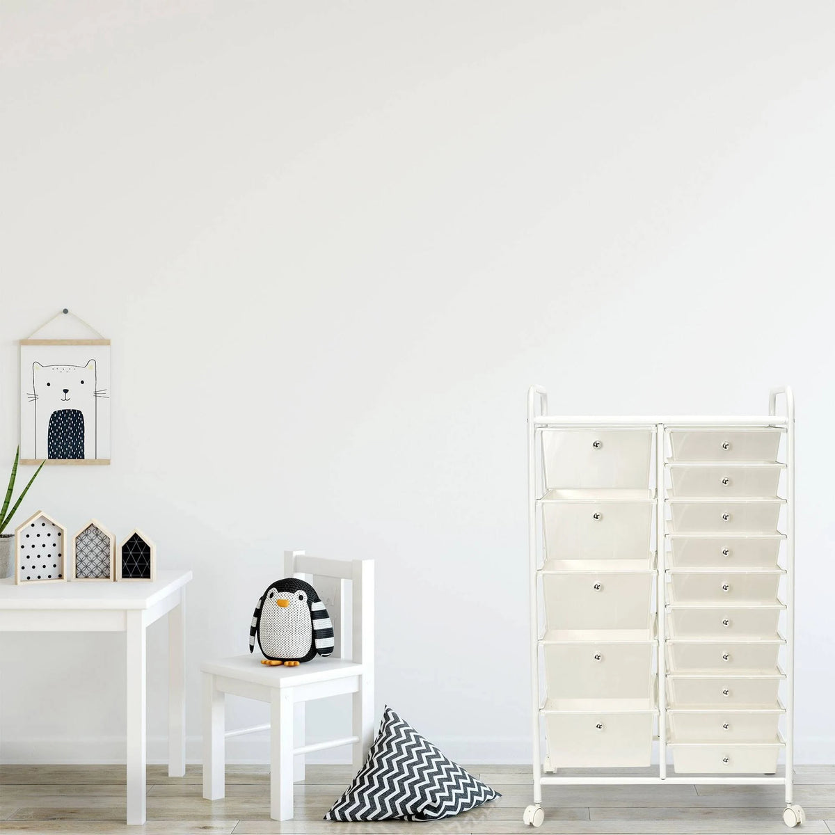 White 15-Drawer Organizer Cart I5852