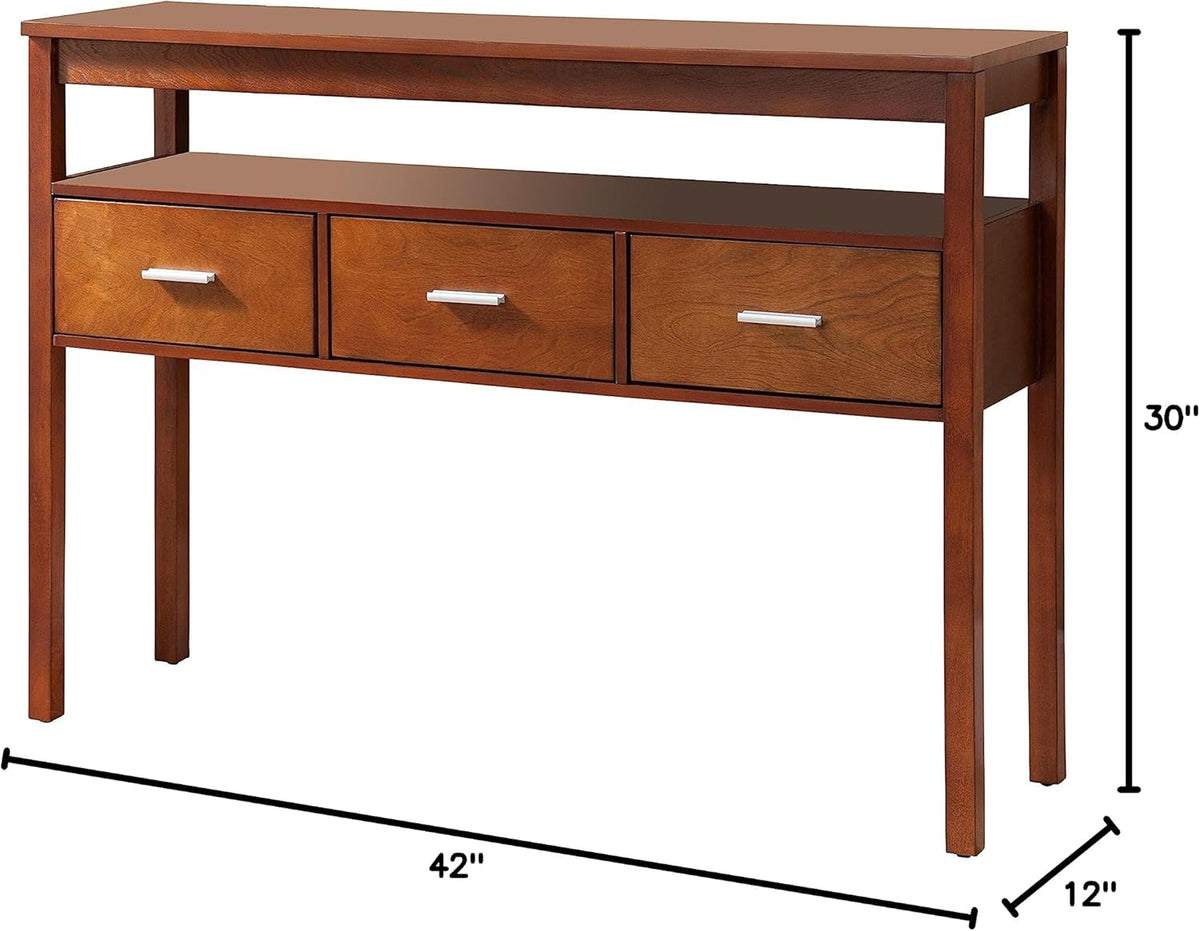 Walnut Wood Console Table P6289