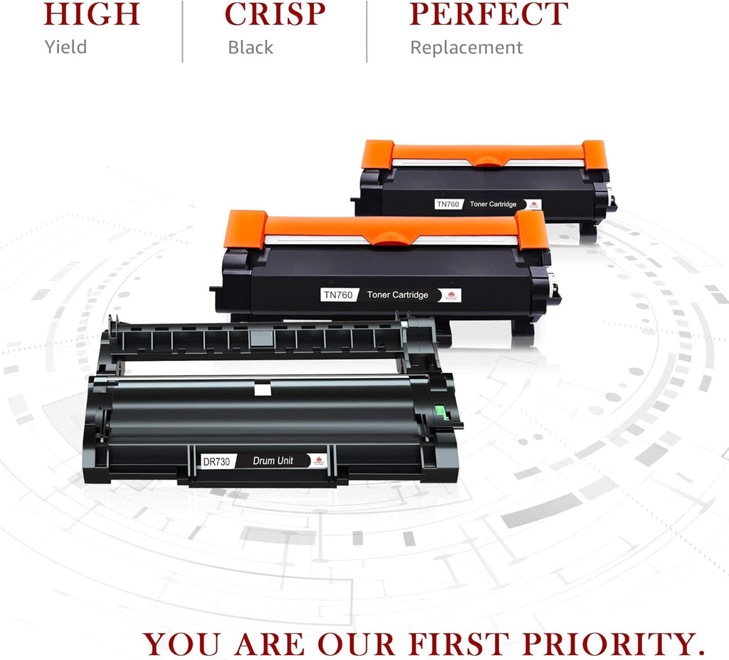 Compatible Toner Cartridges and Drum for Brother Printers (2 Black Toners, 1 Drum Unit) L680566