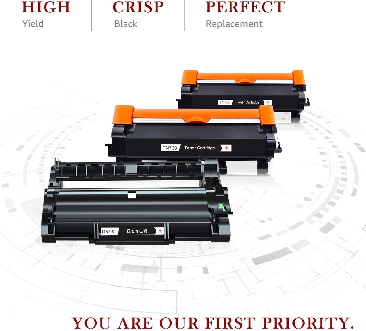 Compatible Toner Cartridges and Drum for Brother Printers (2 Black Toners, 1 Drum Unit) L680566