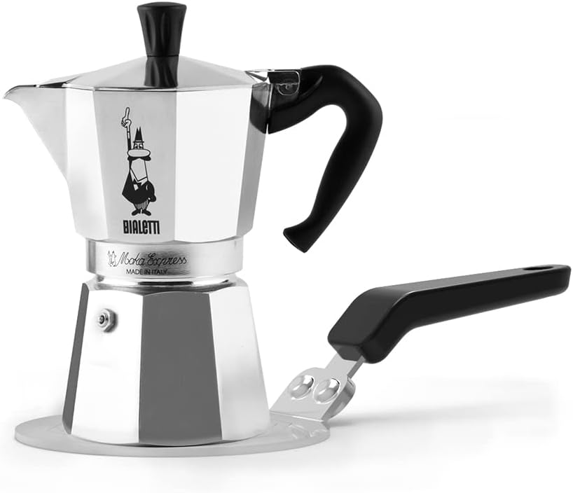 3 Cups (4.4 Oz - 130 Ml) Aluminium Stovetop Espresso Maker B9656