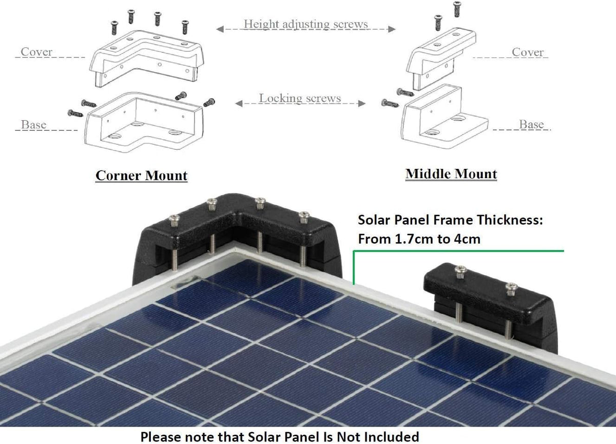 Solar Panel Mounting Brackets Corner Mount Kits for Framed Solar Panels, Pack of 2 X221658