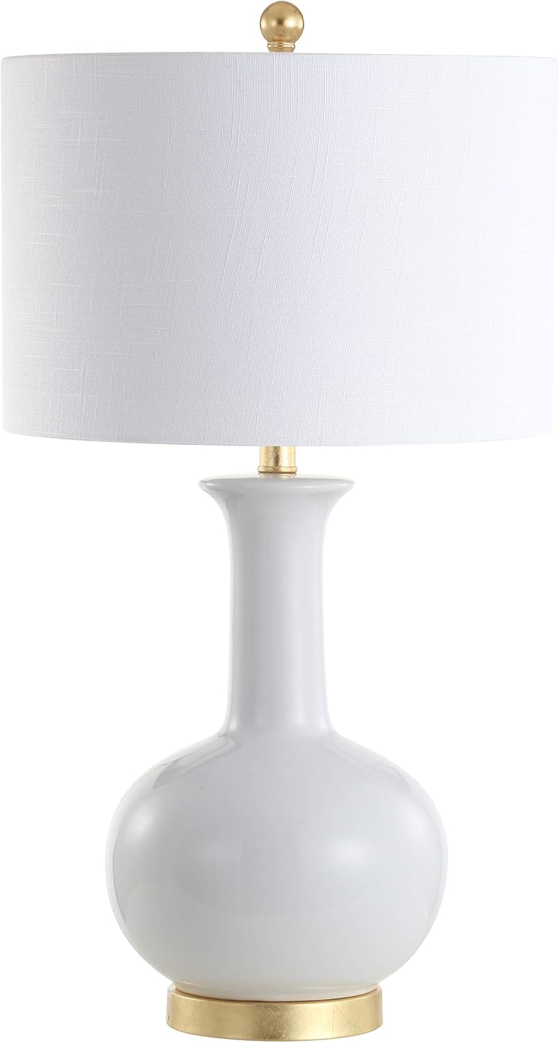 White Ceramic/Metal LED Table Lamp N9536