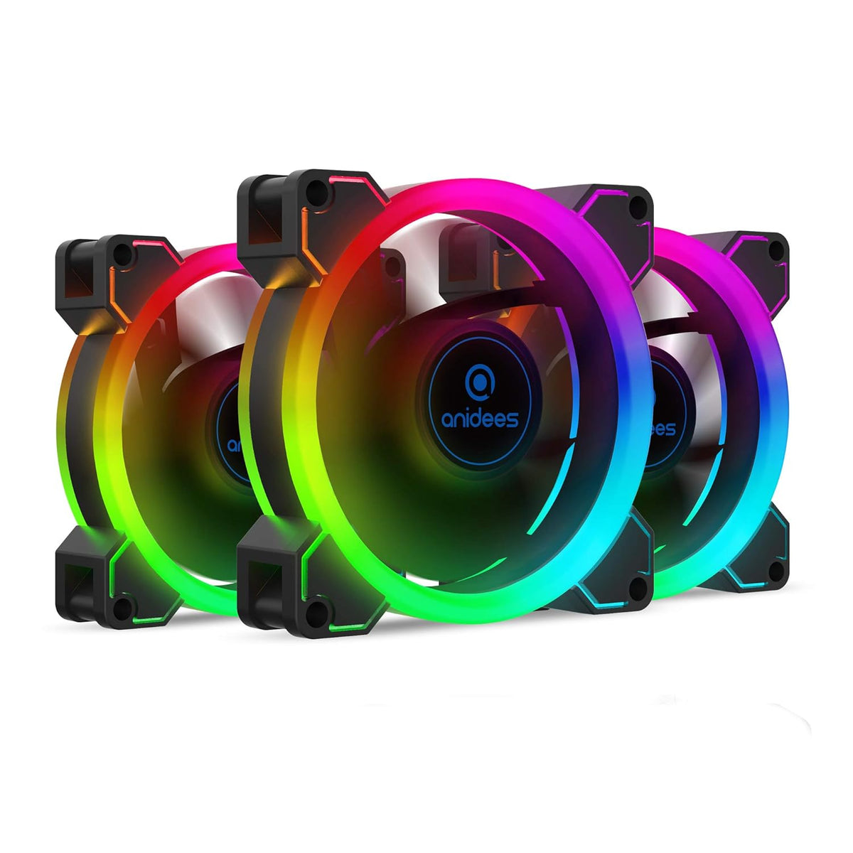 140mm 3pcs RGB PWM Dual Light Loop PC Case Fan G5053