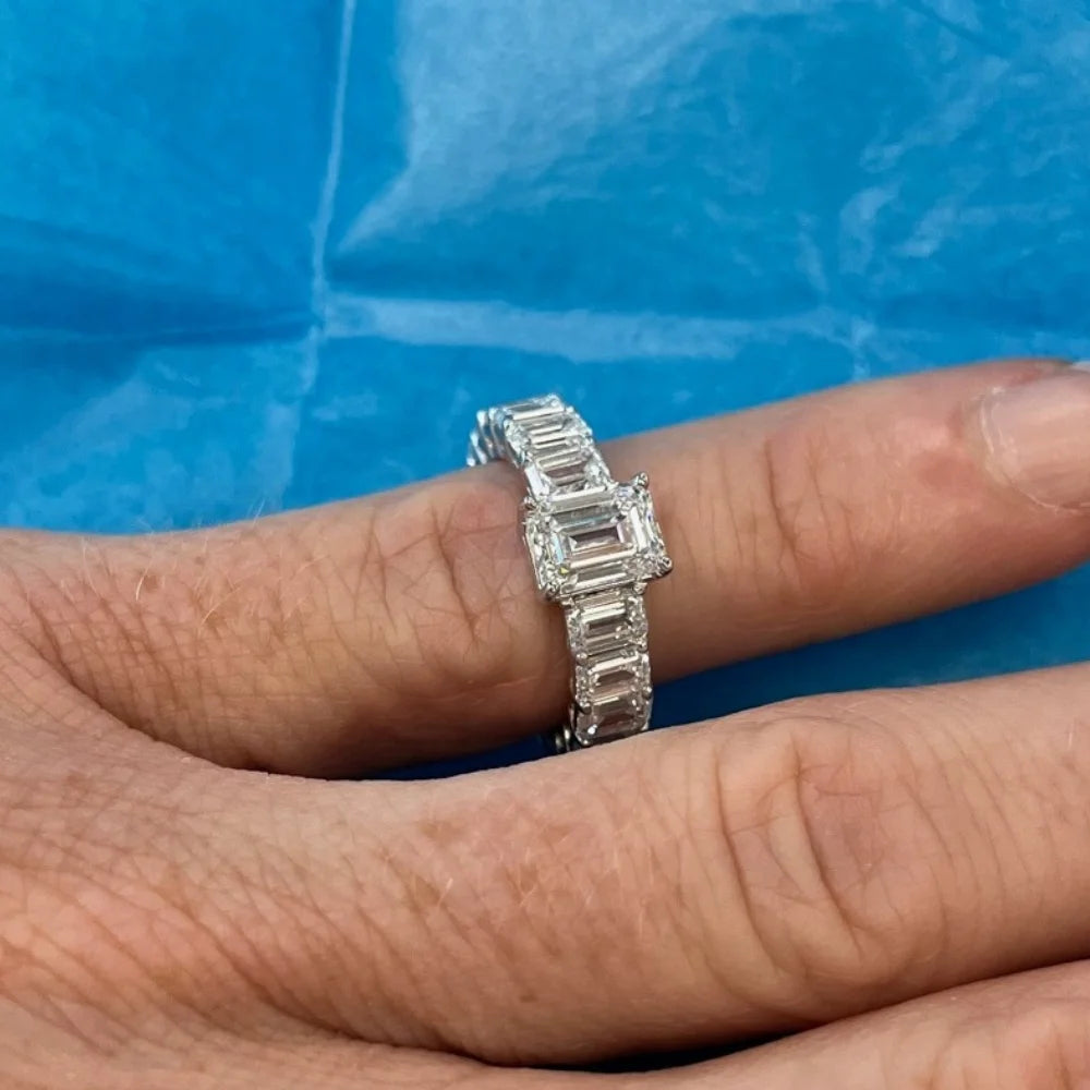 Emerald Cut Diamond Engagement Ring 14k Gold Lab Grown J237