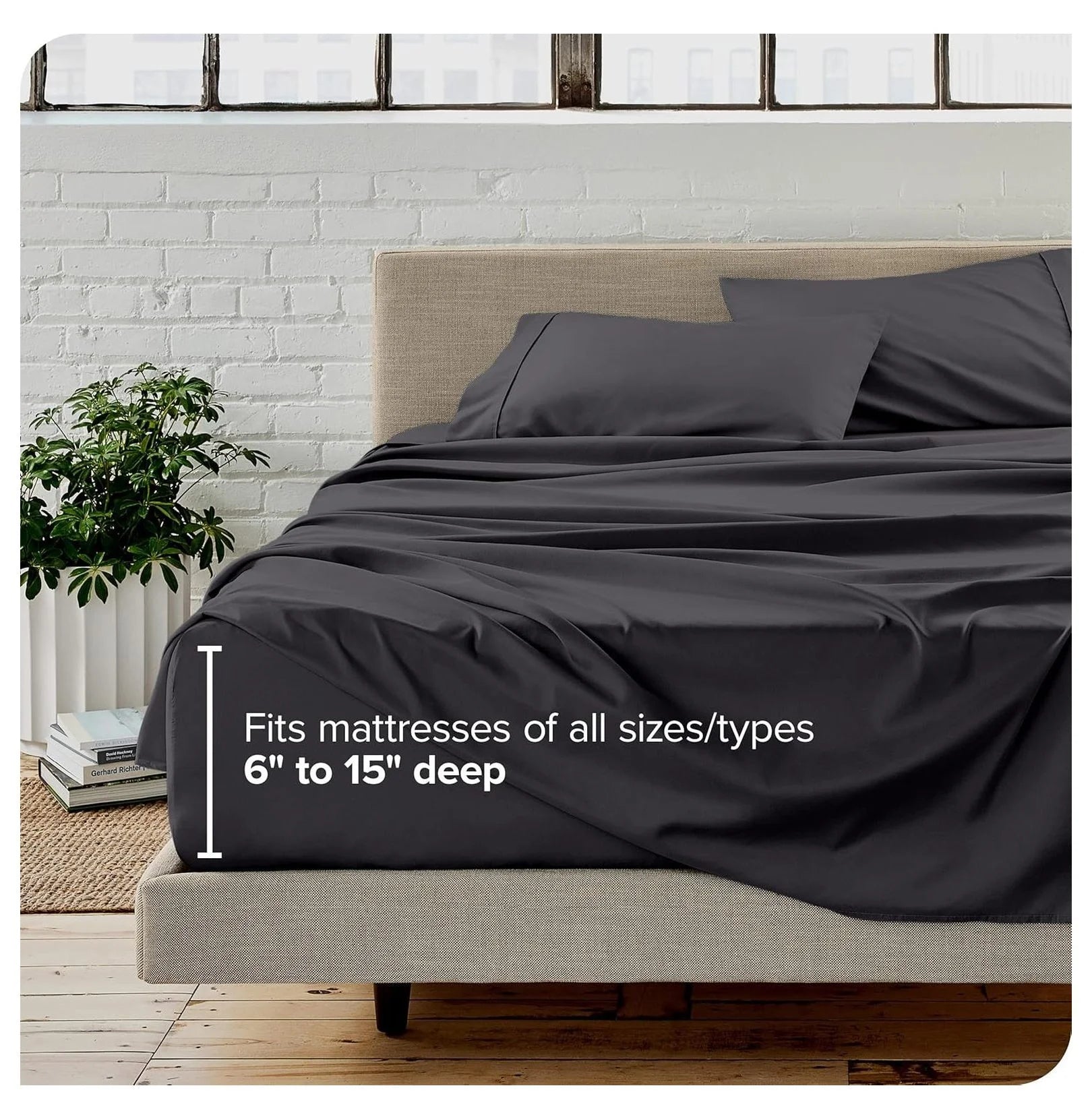 Short Queen 4 Piece Microfiber Sheet Set with Deep Pockets U64585