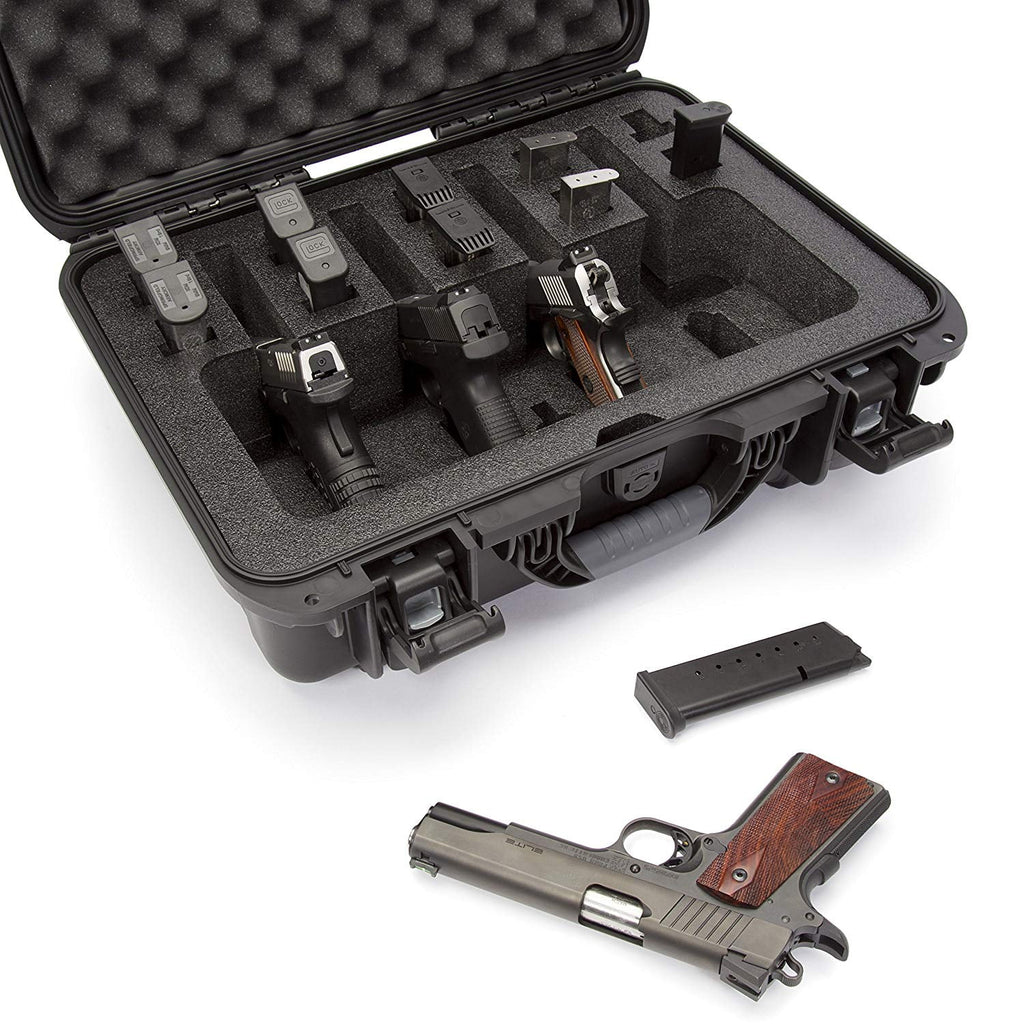 Black Waterproof Gun Case with Custom Foam Insert O507