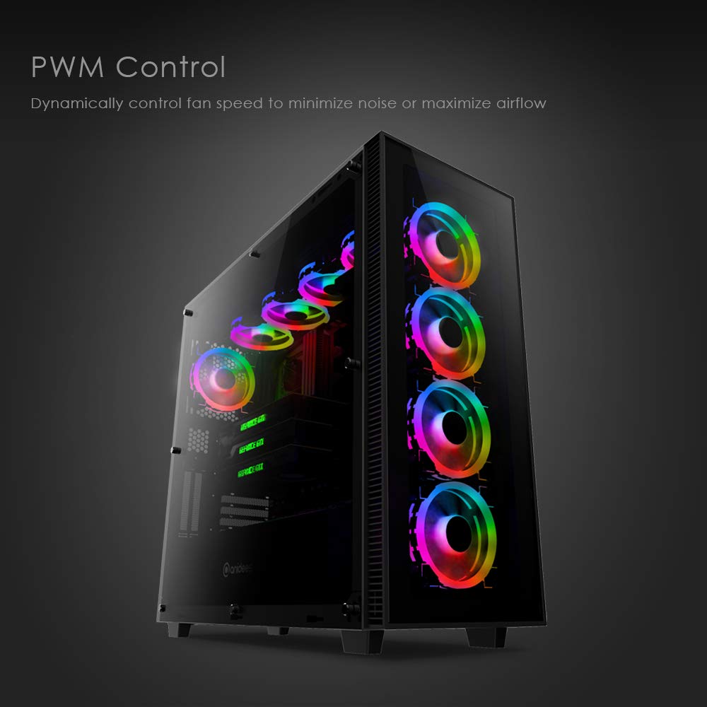 140mm 3pcs RGB PWM Dual Light Loop PC Case Fan G5053
