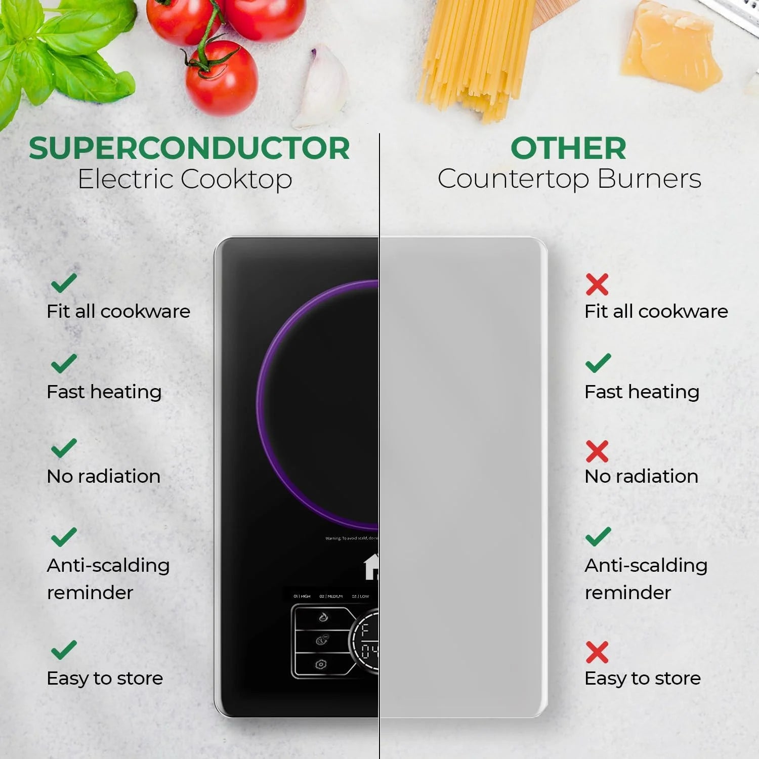 Portable Electric Cooktop Stainless Steel Microcrystalline Glass P816